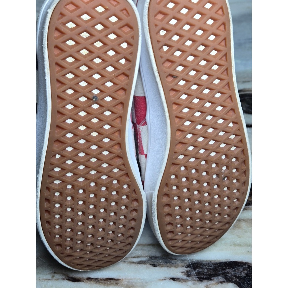 Vans Authentic ComfyCush Red Black Checkerboard Sneakers Mens 7.5 Womens 9 - Picture 6 of 8